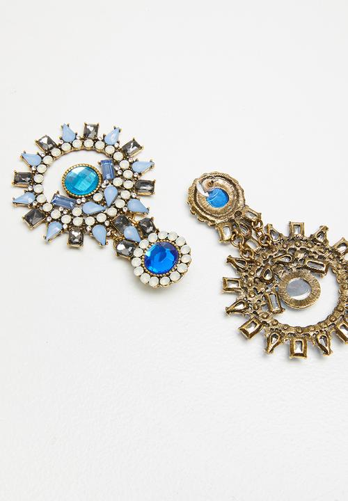 STYLE REPUBLIC - Round statement earrings - blue