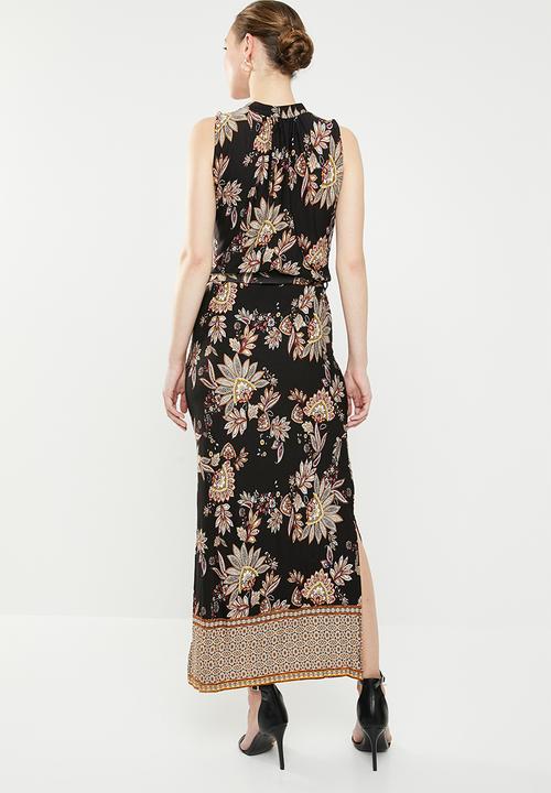 edit - Border print maxi dress - multi 
