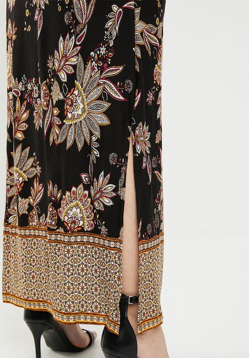 edit - Border print maxi dress - multi 