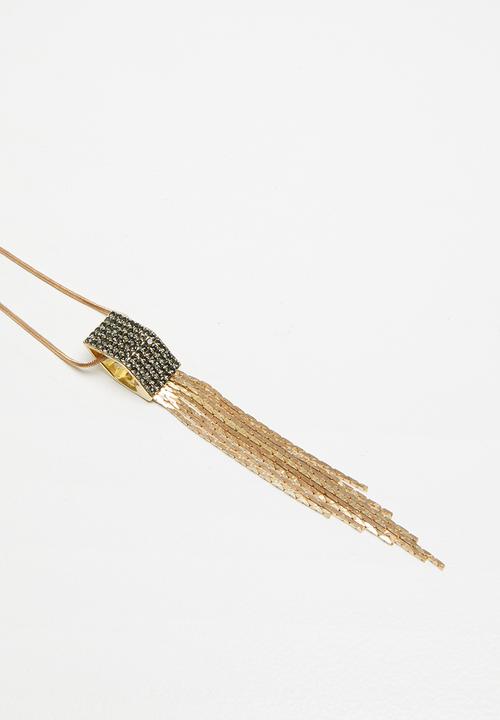 STYLE REPUBLIC - Tassel longer length necklace - gold 