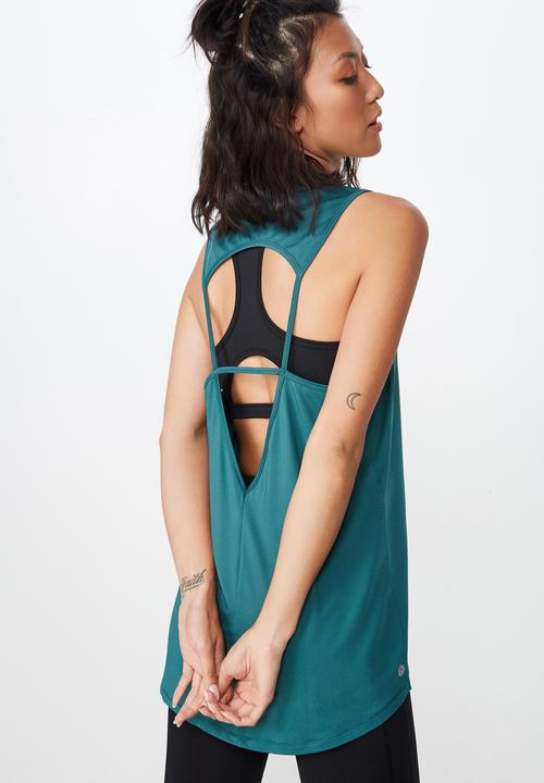 Cotton On - Open back strappy tank  - green