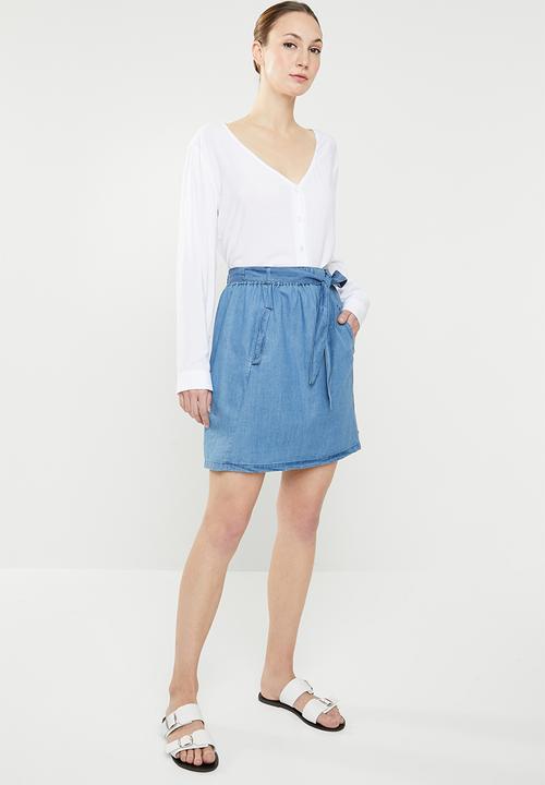 JEEP - Denim midi skirt - blue