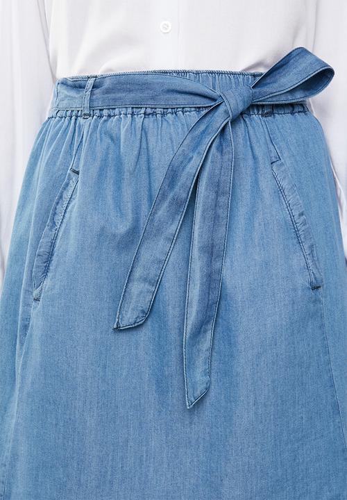 JEEP - Denim midi skirt - blue