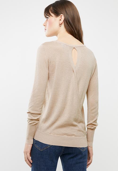 STYLE REPUBLIC - Key hole back detail knit - neutral