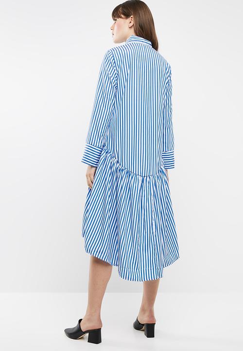 STYLE REPUBLIC - Oversized shirt dress - blue & white
