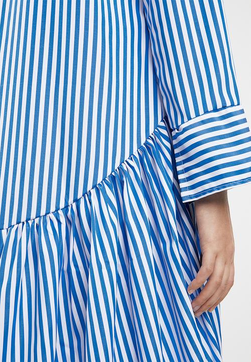 STYLE REPUBLIC - Oversized shirt dress - blue & white