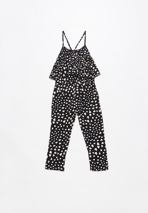 Pop Candy - Girls ruffle jumpsuit - black