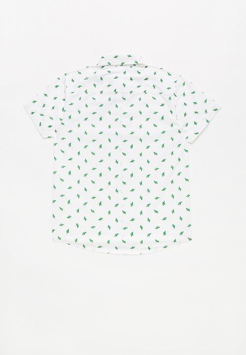 Pop Candy - Cactus print short sleeve shirt - white/green