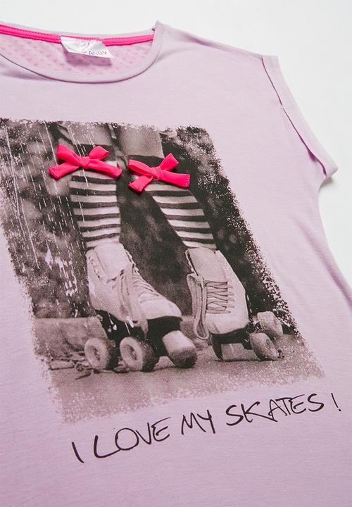 Pop Candy - Girls Printed Tee - purple