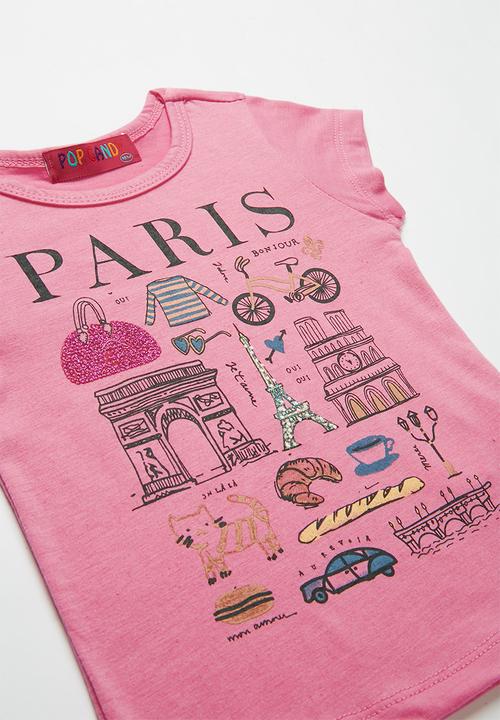 Pop Candy - Baby Girls Paris Printed Tee - pink