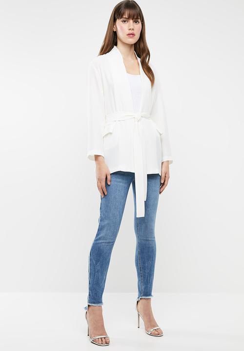 STYLE REPUBLIC - Self-tie soft blazer - white