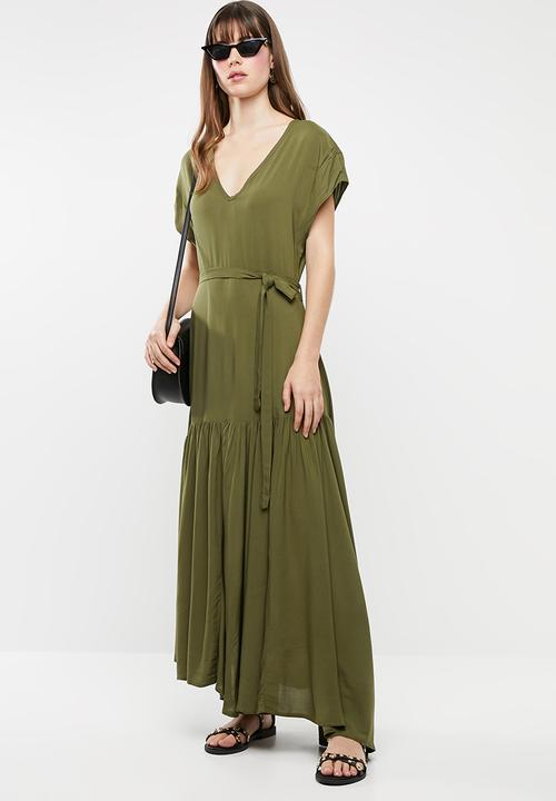 STYLE REPUBLIC - Oversized tier dress - green