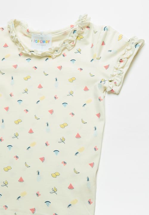 Pop Candy - Boys white printed tee - cream