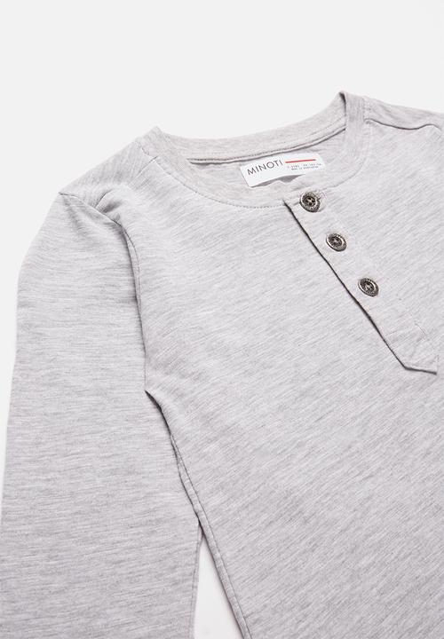 MINOTI - Slub henley top - grey 