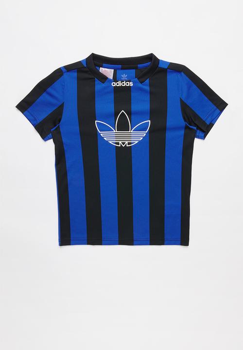 black and blue adidas shirt