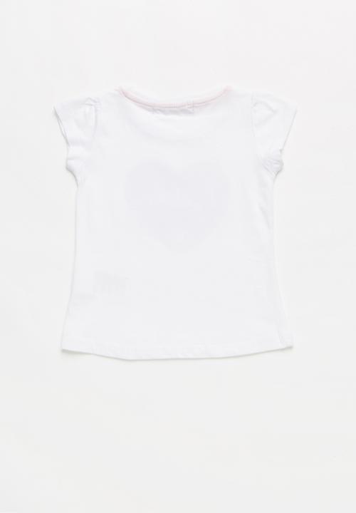 Pop Candy - Short sleeve heart print shirt - white