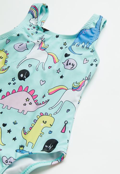 Pop Candy - Multi print one piece - turquoise 