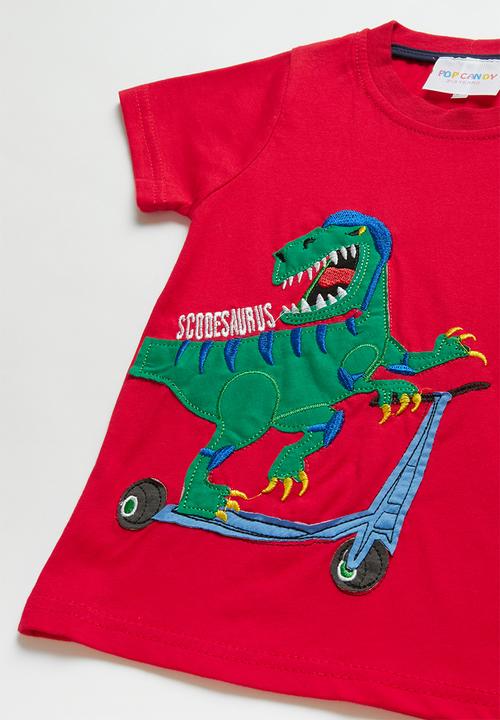 Pop Candy - Scooter dino tee - red