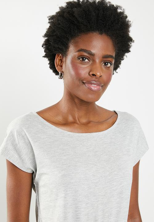 edit - Short sleeve dress with pockets - grey