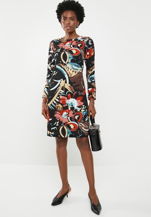 edit - Shift dress with studs - multi