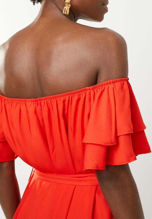 edit - Flutter sleeve shift dress - orange