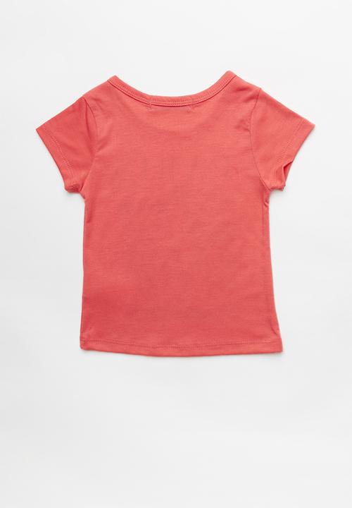 Pop Candy - Girls Printed Paris Tee - coral