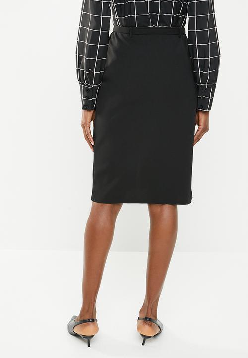 edit - Pencil skirt with belt - black 