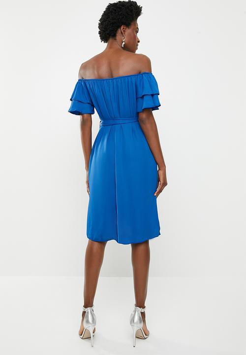 edit - Flutter sleeve shift dress - blue