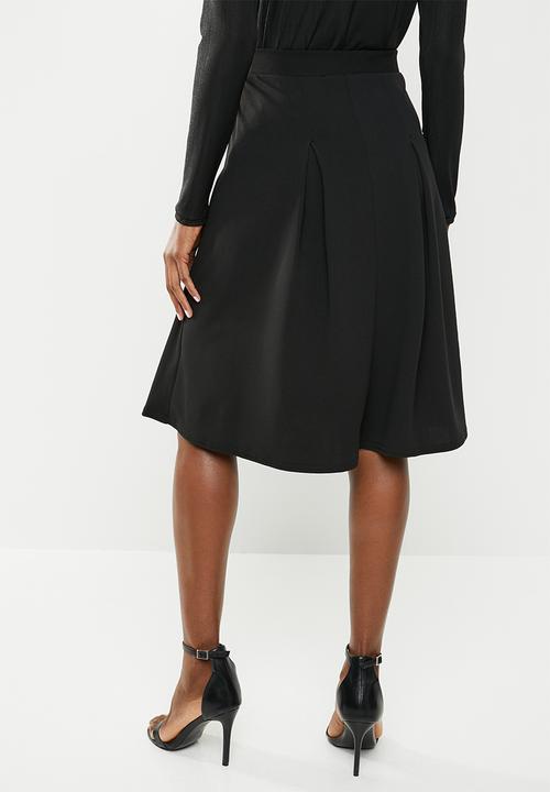 edit - Midi skirt with knife pleats - black 