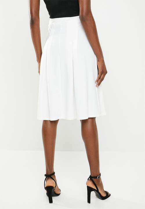 edit - Midi skirt with knife pleats - white 