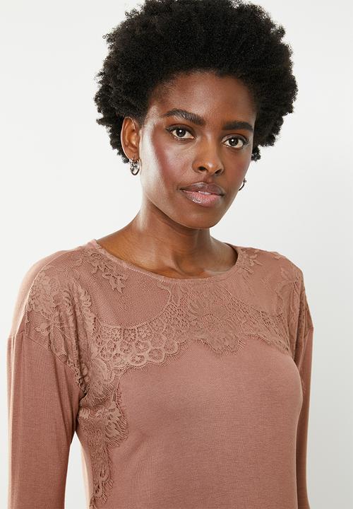 edit - Open back detail top - brown