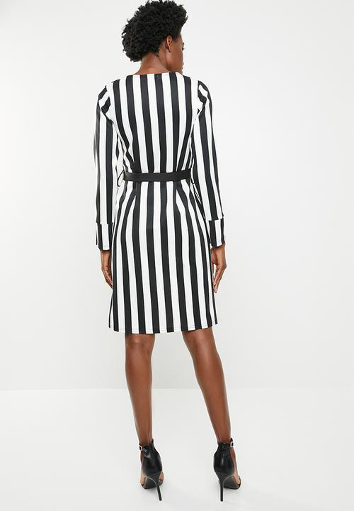 edit - Shift dress with studs - Black & white