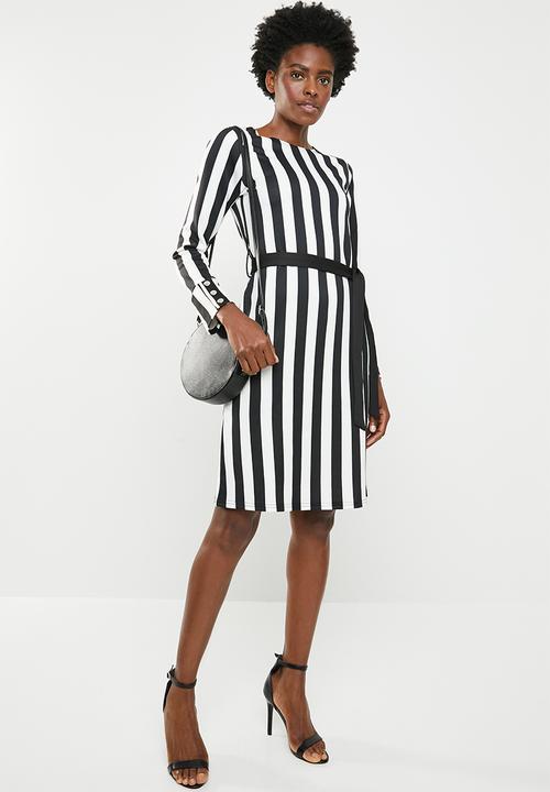 edit - Shift dress with studs - Black & white