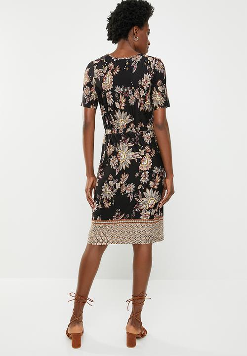edit - Dress with drawcord waist- multi 