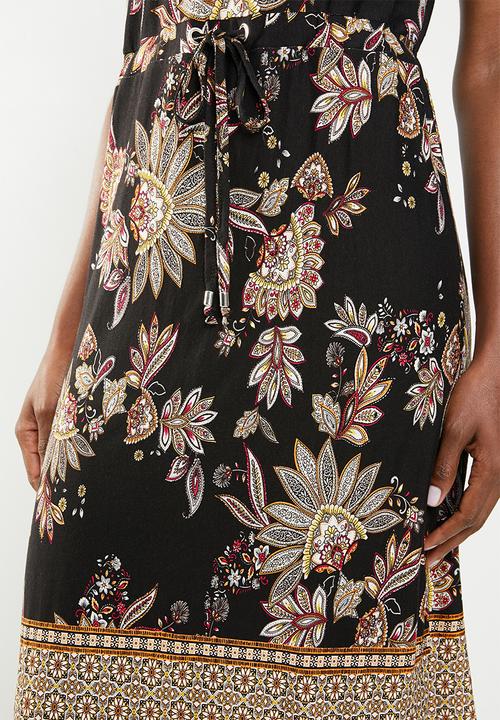 edit - Dress with drawcord waist- multi 