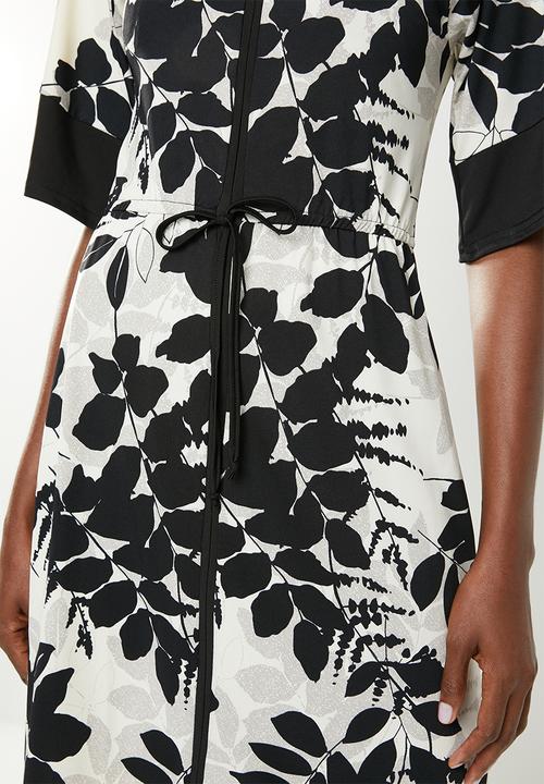 edit - Wide sleeve Dress - black and white