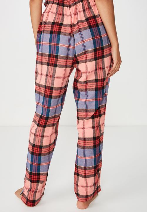 Cotton On - Flannel paper bag pant  - multi 