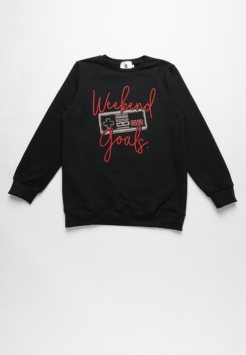 Rebel Republic - 2 pack sweat top - black & burgundy