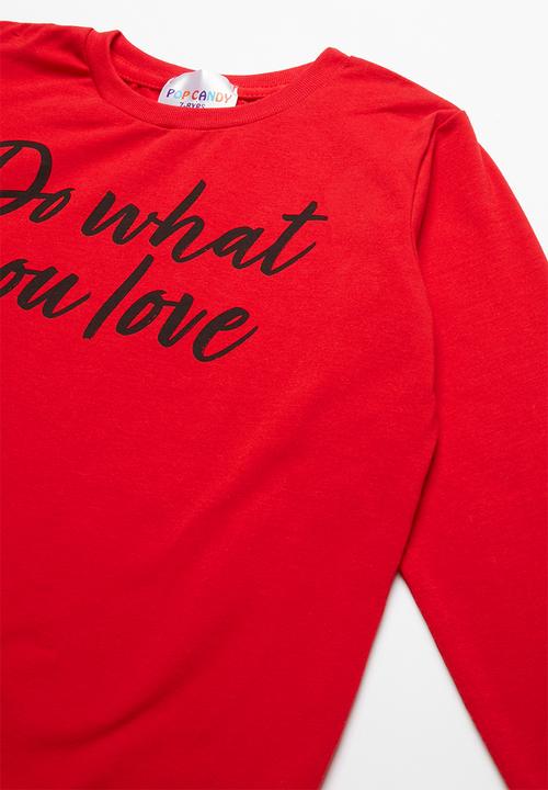 Pop Candy - Kids long sleeve top with leggings - red & black