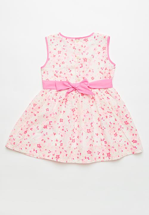 Pop Candy - Flower print dress - pink & white 