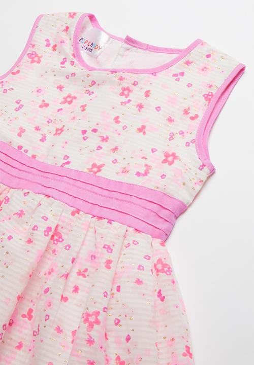 Pop Candy - Flower print dress - pink & white 