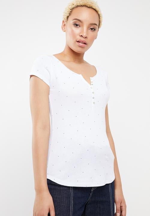 c(inch) - Button down T-shirt - white