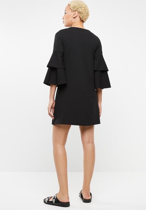 STYLE REPUBLIC - Frill sleeve dress - black
