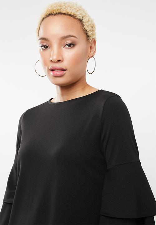 STYLE REPUBLIC - Frill sleeve dress - black