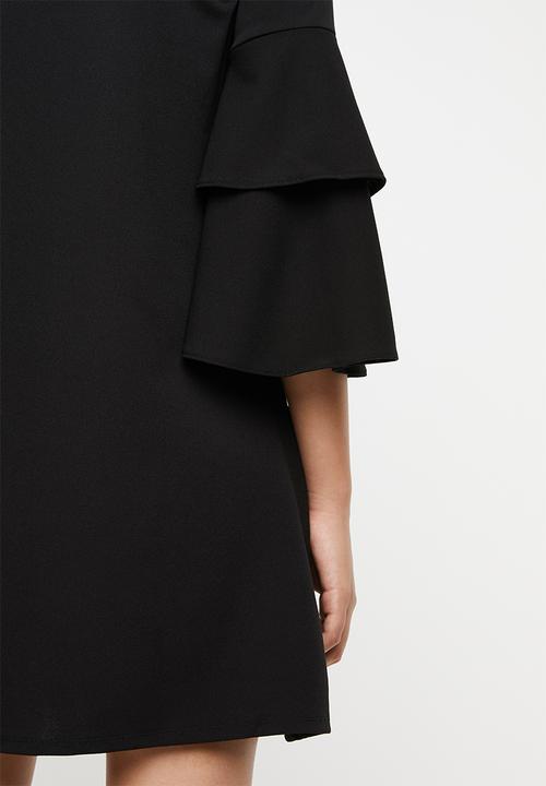 STYLE REPUBLIC - Frill sleeve dress - black