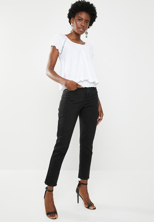 edit - Crochet inset top - white