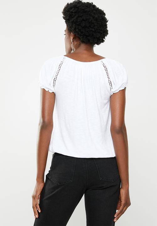 edit - Crochet inset top - white