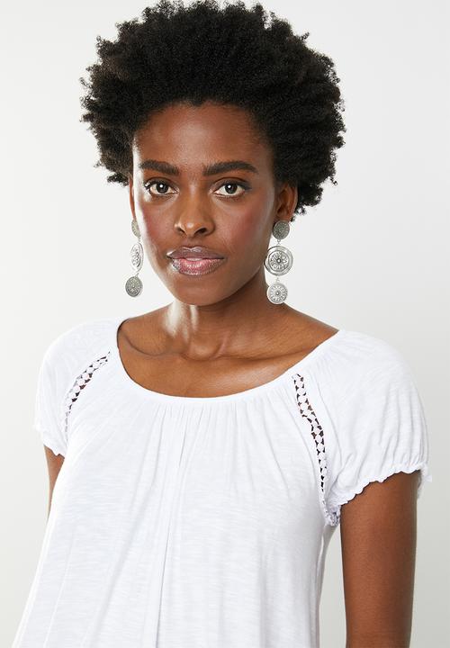 edit - Crochet inset top - white
