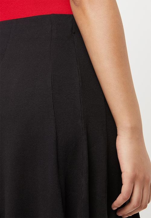 c(inch) - Fit and flare mini skirt - black