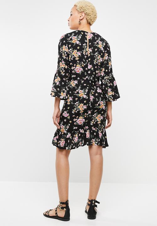 c(inch) - Mock wrap dress - multi
